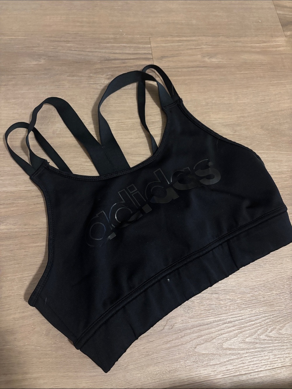 adidas Black Double-Strap Performance Sports Bra